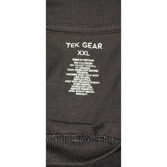 Tek Gear Mens XXL Black Long Sleeve Thermal Shirt Lightweight Pullover Side Vent - Picture 3 of 10